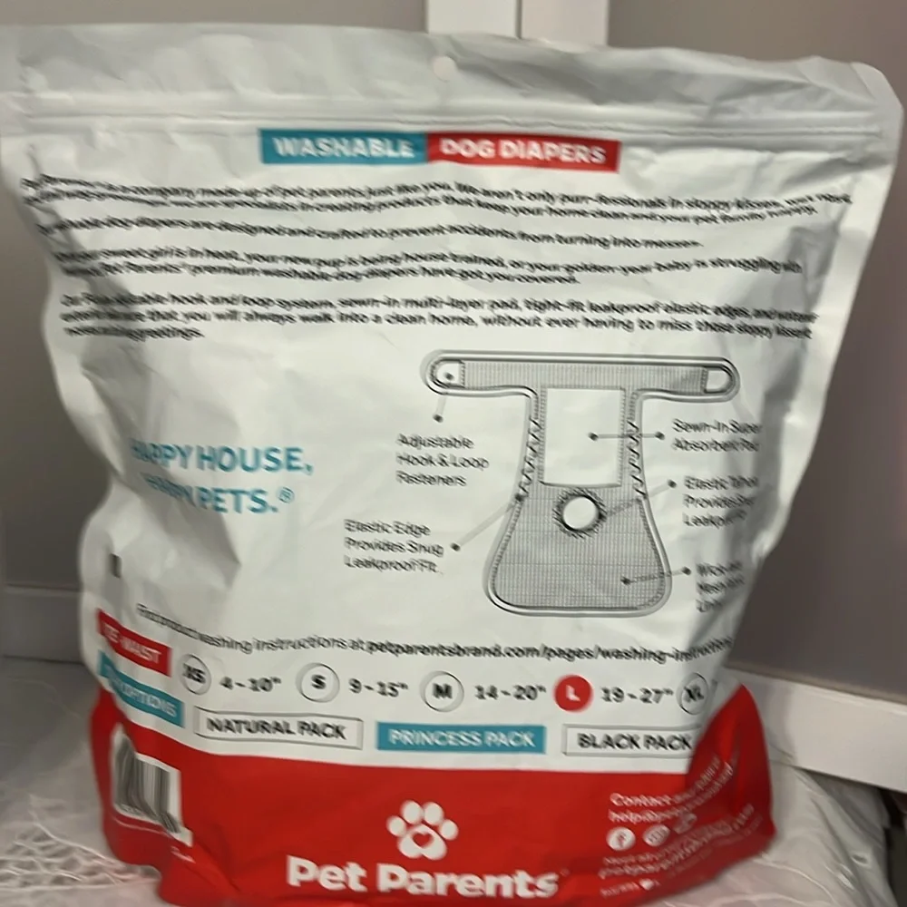 Pet Parents Princess 3 Pack Washable Dog Diapers